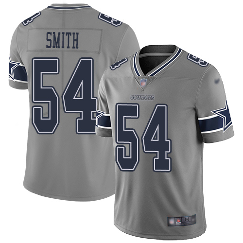 Men Dallas Cowboys Limited Gray Jaylon Smith #54 Inverted Legend NFL Jersey